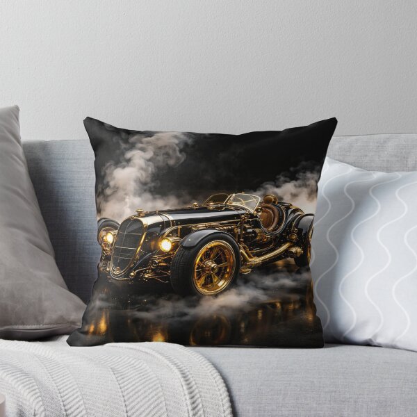 Item preview, Black and Gold Vintage Roadster – Luxury Retro Racing Car Print designed and sold by Kaleidoscope Print.