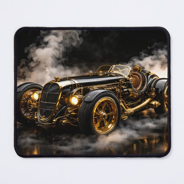 Item preview, Black and Gold Vintage Roadster – Luxury Retro Racing Car Print designed and sold by Kaleidoscope Print.