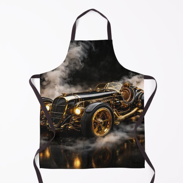 Item preview, Black and Gold Vintage Roadster – Luxury Retro Racing Car Print designed and sold by Kaleidoscope Print.