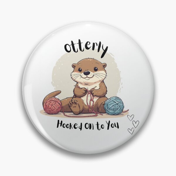 Item preview, “Otterly Hooked on You – Cute Otter Crochet Pun” designed and sold by LeafyMushroom.