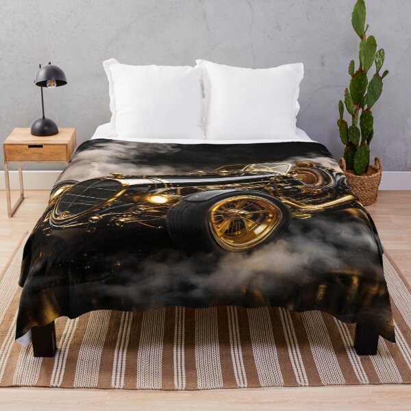 Item preview, Black and Gold Vintage Roadster – Luxury Retro Racing Car Print designed and sold by Kaleidoscope Print.