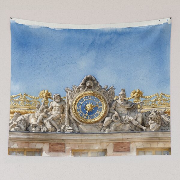 Item preview, Royal Clock of Versailles — Baroque Facade Watercolor designed and sold by M.ALK.Watercolor.