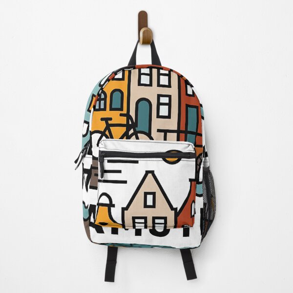 Item preview, Amsterdam Netherlands Travel Souvenir - Canal Houses & Bridge Illustration designed and sold by OzzFrequency.