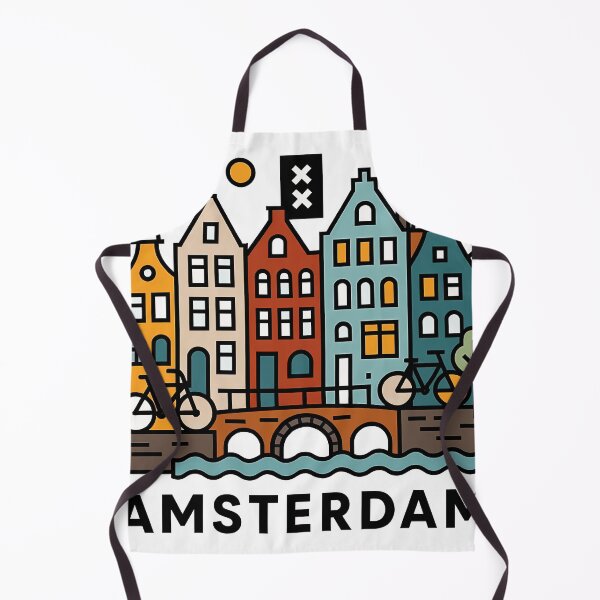 Item preview, Amsterdam Netherlands Travel Souvenir - Canal Houses & Bridge Illustration designed and sold by OzzFrequency.