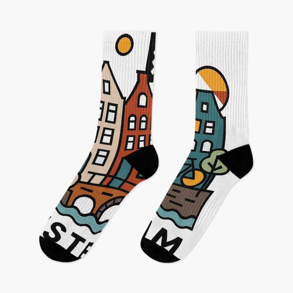 Item preview, Amsterdam Netherlands Travel Souvenir - Canal Houses & Bridge Illustration designed and sold by OzzFrequency.