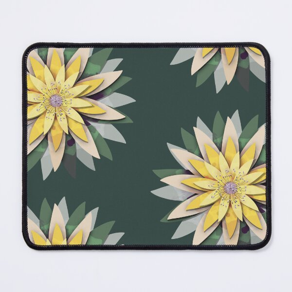 Item preview, Faux Papercut Yellow Lotus Floral Mandala designed and sold by Karin Taylor.