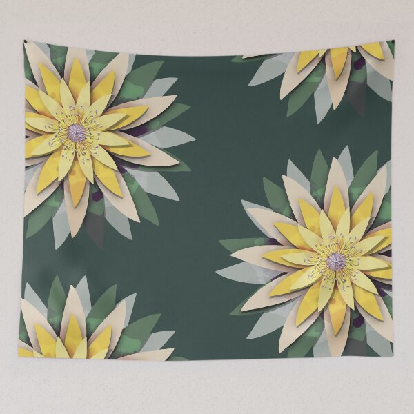 Item preview, Faux Papercut Yellow Lotus Floral Mandala designed and sold by Karin Taylor.