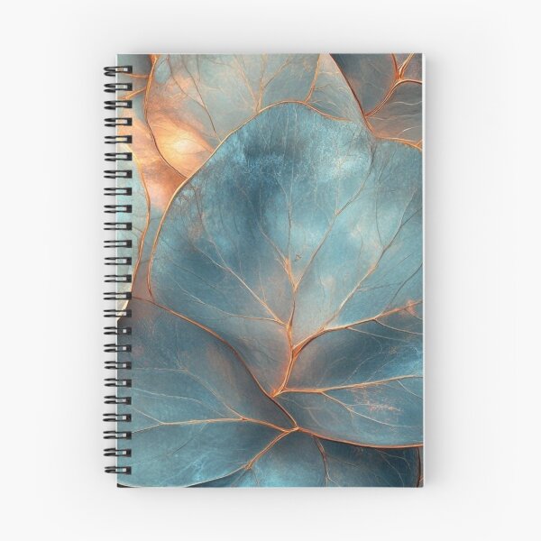 Item preview, Elegant Teal and Copper Leaves - Luxurious Metallic Blue Botanical Art designed and sold by LYAN-STORE.