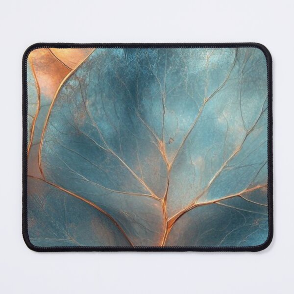 Item preview, Elegant Teal and Copper Leaves - Luxurious Metallic Blue Botanical Art designed and sold by LYAN-STORE.