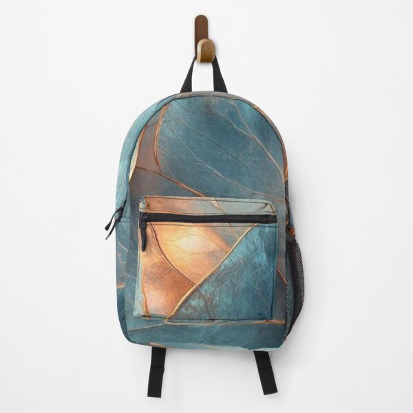 Item preview, Elegant Teal and Copper Leaves - Luxurious Metallic Blue Botanical Art designed and sold by LYAN-STORE.