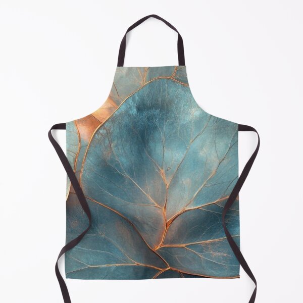 Item preview, Elegant Teal and Copper Leaves - Luxurious Metallic Blue Botanical Art designed and sold by LYAN-STORE.