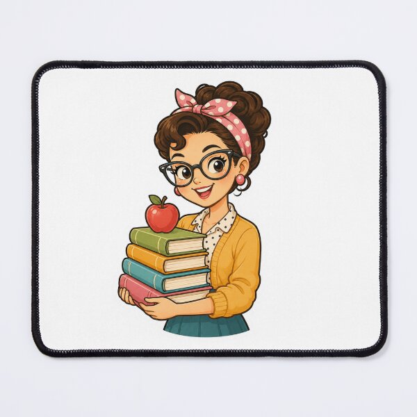 Item preview, Cute Retro Teacher | Vintage Female Teacher with Books & Apple | Back to School Gift | Kawaii Classroom Art designed and sold by Pixanova.