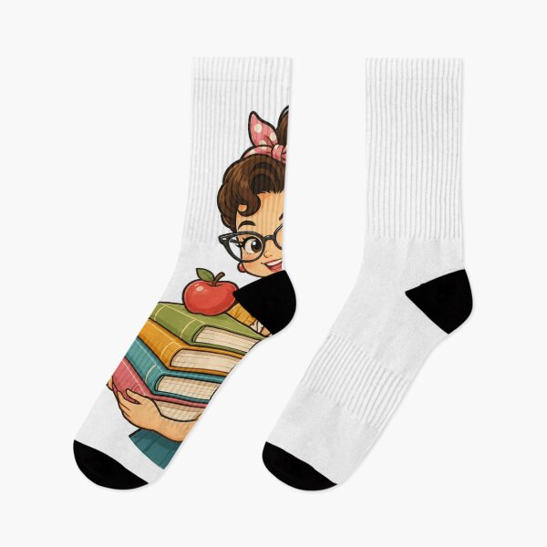 Item preview, Cute Retro Teacher | Vintage Female Teacher with Books & Apple | Back to School Gift | Kawaii Classroom Art designed and sold by Pixanova.
