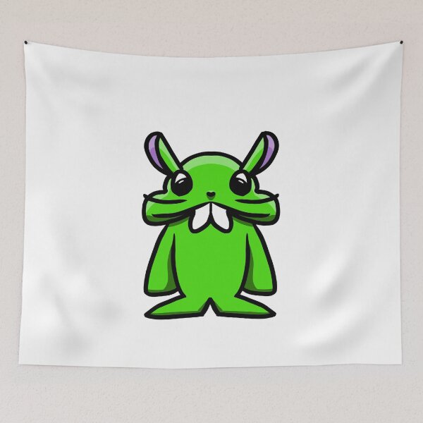 Item preview, Cute Green Bunny with Big Buck Teeth – Kawaii Sticker Art designed and sold by davidmalec.
