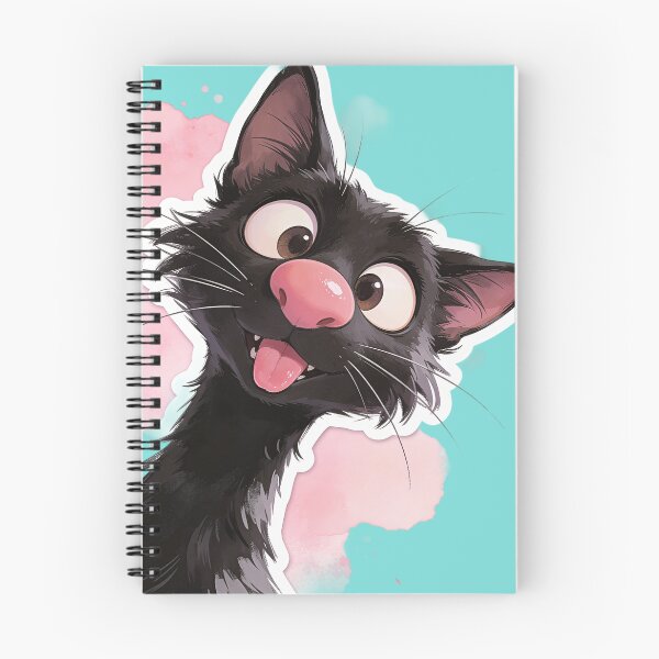 Item preview, Funny Derpy Black Cat with Big Eyes and Pink Nose designed and sold by KiraChie.