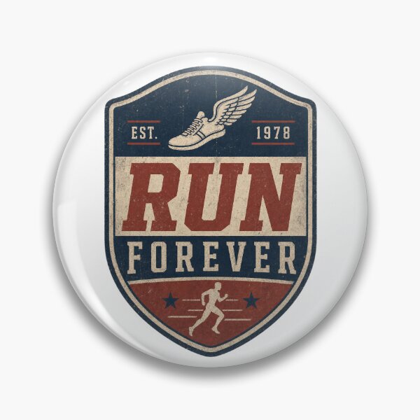 Item preview, Run Forever – Vintage Athletic Badge Running Design designed and sold by Jandedan.