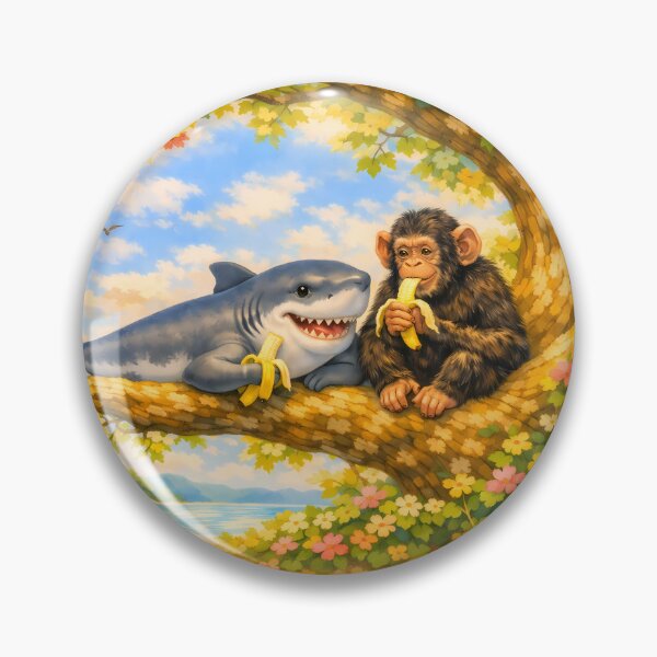 Item preview, Shark and Chimp Eating Banana designed and sold by M-Y-A-R-T-.