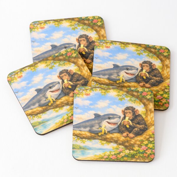 Item preview, Shark and Chimp Eating Banana designed and sold by M-Y-A-R-T-.