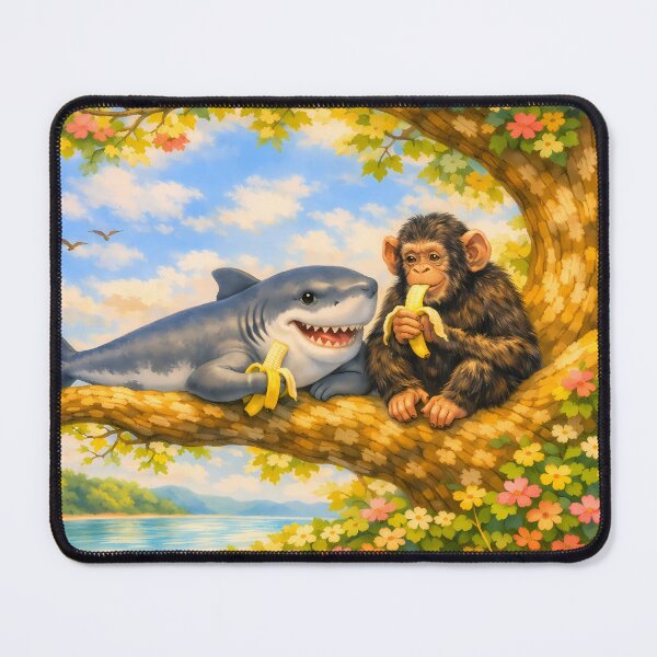 Item preview, Shark and Chimp Eating Banana designed and sold by M-Y-A-R-T-.