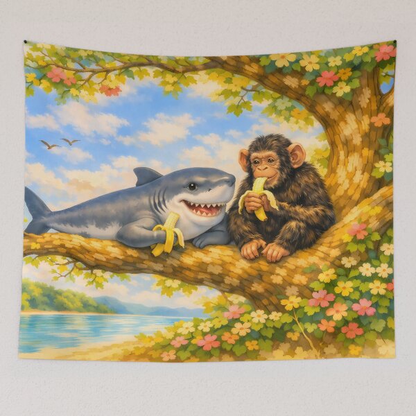 Item preview, Shark and Chimp Eating Banana designed and sold by M-Y-A-R-T-.