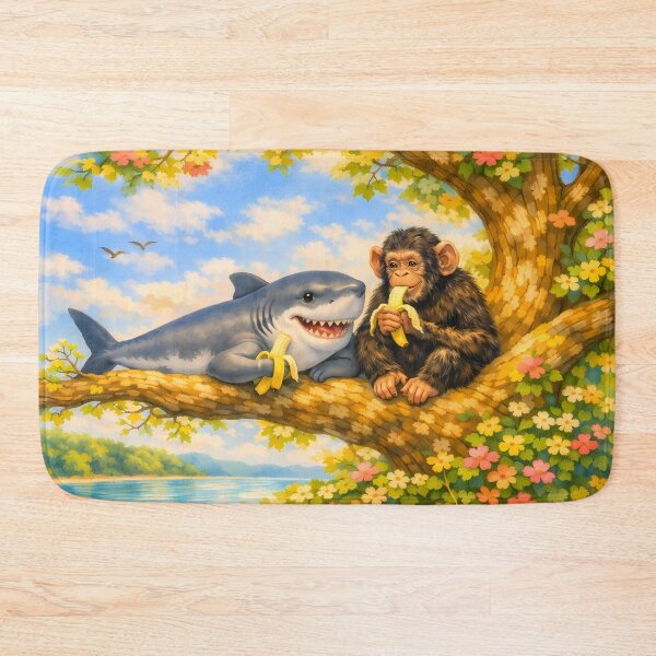 Item preview, Shark and Chimp Eating Banana designed and sold by m-y-A-I-A-R-T-.