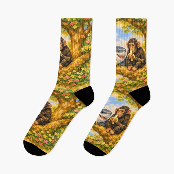 Item preview, Shark and Chimp Eating Banana designed and sold by M-Y-A-R-T-.