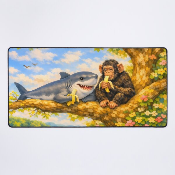Item preview, Shark and Chimp Eating Banana designed and sold by M-Y-A-R-T-.