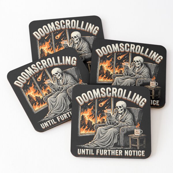 Item preview, Doomscrolling Until Further Notice Skeleton Apocalypse Meme designed and sold by AdyKurniawan.
