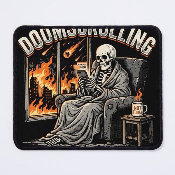Item preview, Doomscrolling Until Further Notice Skeleton Apocalypse Meme designed and sold by AdyKurniawan.