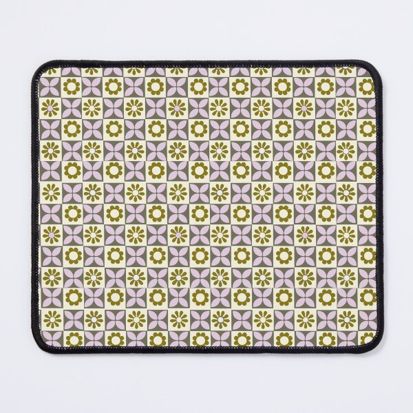Item preview, Lavender Gold Mediterranean Tile Pattern with Floral Clover Motifs designed and sold by 555Design.