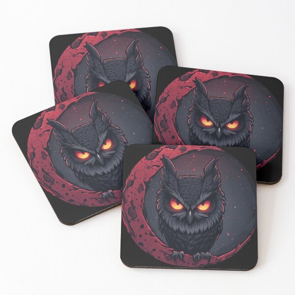 Item preview, Midnight Owl of the Blood Moon designed and sold by halibutgoatramb.