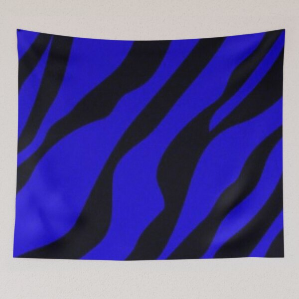 Item preview, Electric Blue and Black Tiger Stripes - Neon Cobalt Zebra Pattern designed and sold by LYAN-STORE.