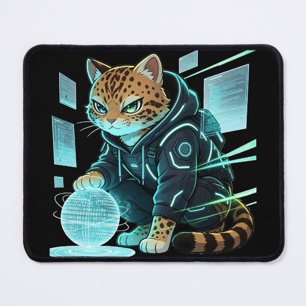 Item preview, Cyber-Hacker Felis Nigripes - Elite Data Master Cat designed and sold by ABYSSLAB.