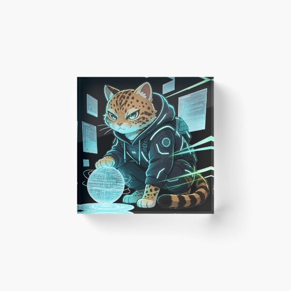 Item preview, Cyber-Hacker Felis Nigripes - Elite Data Master Cat designed and sold by ABYSSLAB.