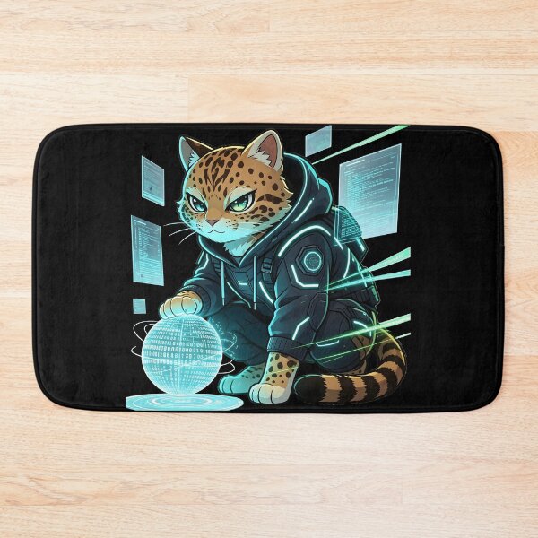 Item preview, Cyber-Hacker Felis Nigripes - Elite Data Master Cat designed and sold by ABYSSLAB.
