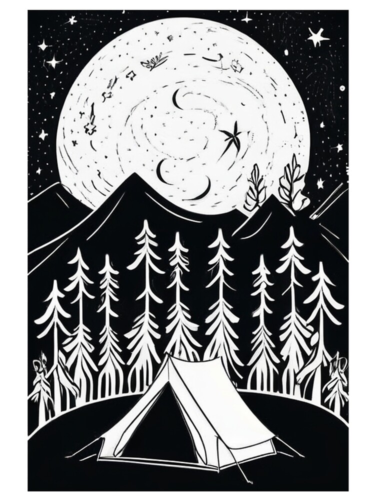 Thumbnail 5 von 5, A-Linien Kleid, Art - Stylized Night Landscape, Expressionist Inspiration designt und verkauft von Reverso-Design.