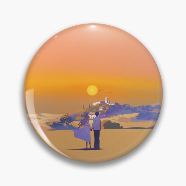 Item preview, Vintage Anime Couple Golden Hour Sunset Fine Landscape designed and sold by Rehnair.