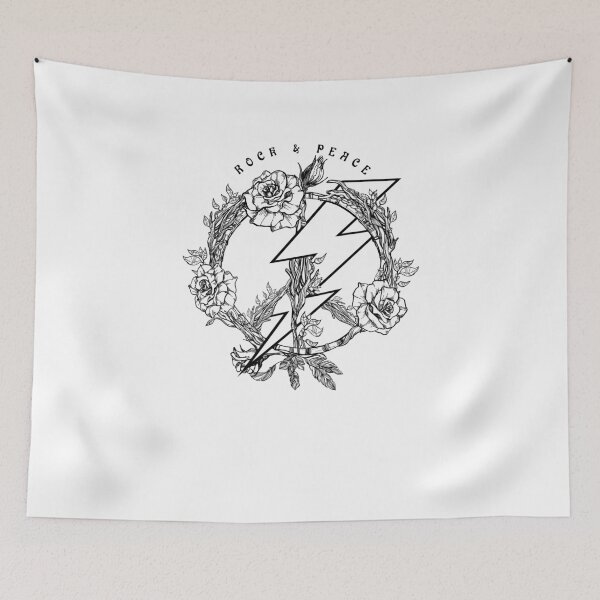 Item preview, Rock and Peace Floral Lightning Design designed and sold by The secret storage room.