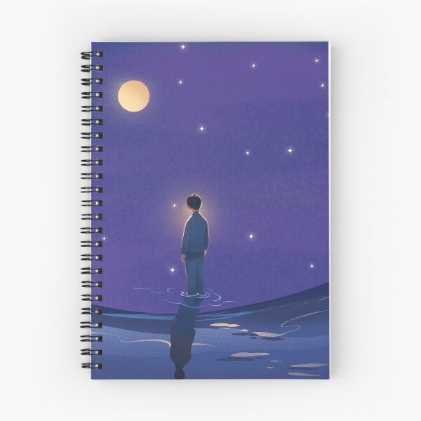 Item preview, Vintage Anime Boy Under Moonlit Starry Sky Fine Landscape  designed and sold by Rehnair.