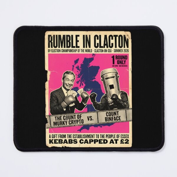 Item preview, Count Binface Vs Farage Rumble In Clacton Boxing Poster By-Election 2026 Uk Political Humour Anti Farage Satire Gift designed and sold by avaletgozzo.