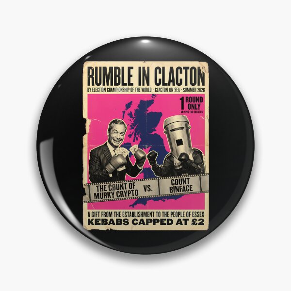 Artikelvorschau, Count Binface gegen Farage: Boxkampf in Clacton – Wahlplakat zur Nachwahl 2026 in Großbritannien – Politischer Humor – Anti-Farage-Satire – Geschenk entworfen und verkauft von avaletgozzo.