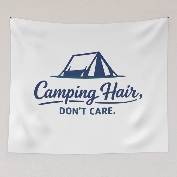 Item preview, Camping Hair Don’t Care – Funny Minimalist Camping Design designed and sold by GabeMountainArt.
