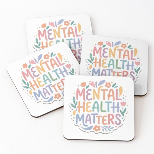 Item preview, Mental Health Matters Cute Colorful Floral Positive Quote designed and sold by Rehnair.