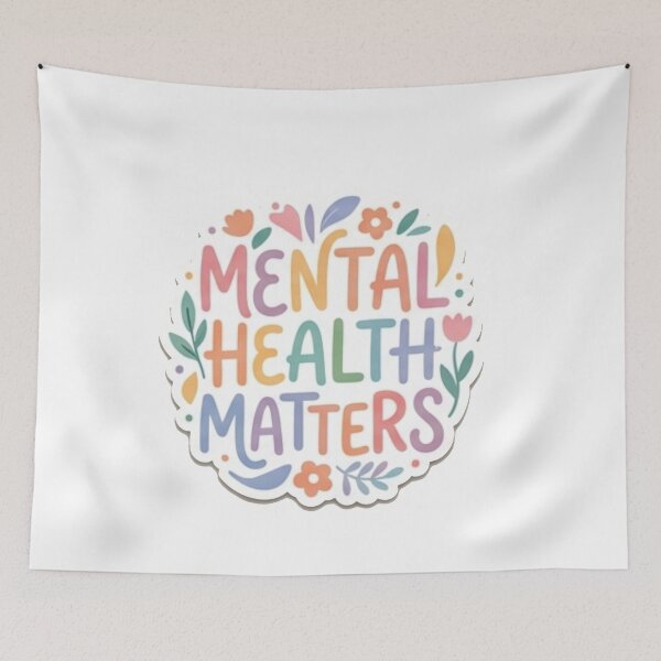 Item preview, Mental Health Matters Cute Colorful Floral Positive Quote designed and sold by Rehnair.