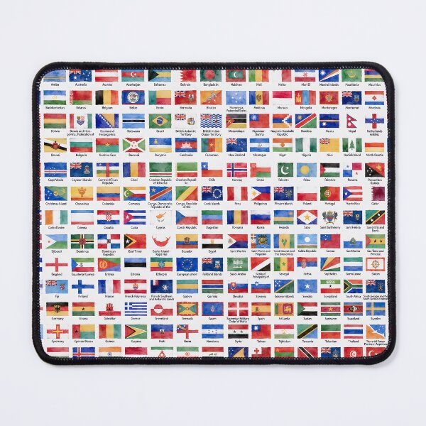 Item preview, World Flags Watercolor - Artistic Sophisticated Flags of the World With Country Names designed and sold by Divine Ease.