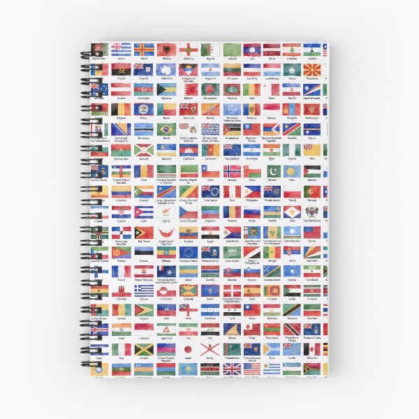 Item preview, World Flags Watercolor - Artistic Sophisticated Flags of the World With Country Names designed and sold by Divine Ease.