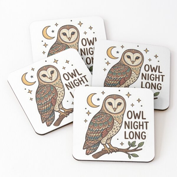 Item preview, Owl Night Long Funny Celestial Barn Owl designed and sold by Rehnair.
