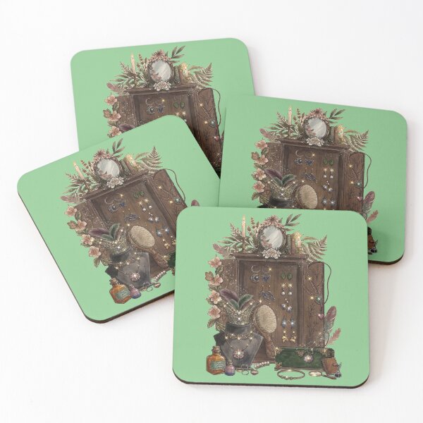 Item preview, Sparkling Elvish/Fairy Dressing Table - green background designed and sold by LottiesLuck.