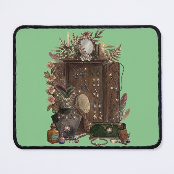 Item preview, Sparkling Elvish/Fairy Dressing Table - green background designed and sold by LottiesLuck.