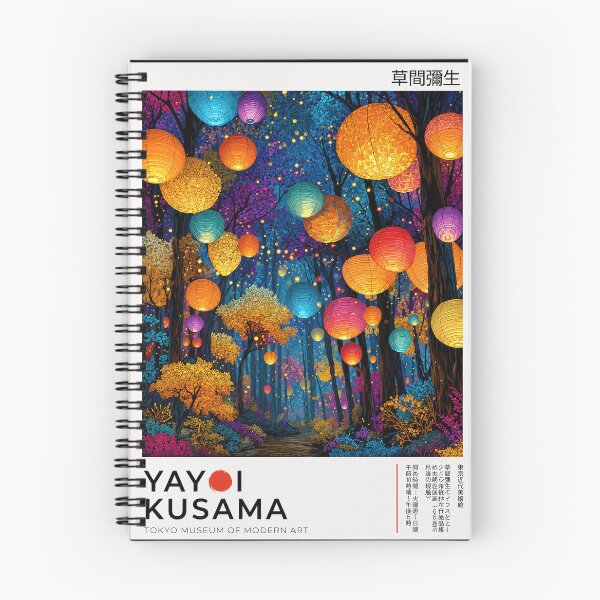 Item preview, Inspired by Yayoi Kusama Lantern Forest Poster, Colorful Japanese Lanterns Art Print, Tokyo Museum Modern Wall Decor designed and sold by HappyGrandmaUB.